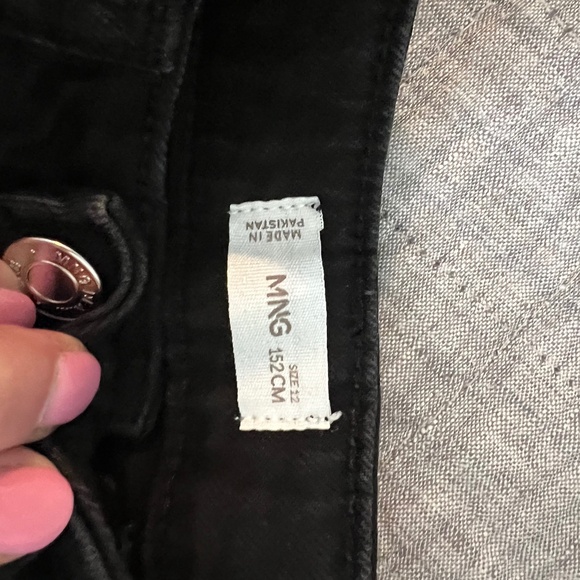 Mango - Girls Black Jeans No Hem - Size 12 - Picture 1 of 2